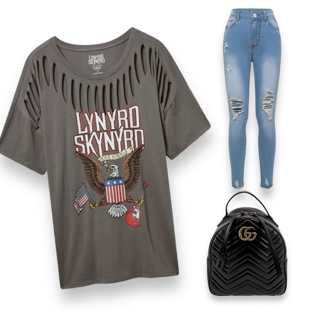 New Lynyrd Skynyrd Relaxed Fit Cotton
Slash Sleeve Tee​